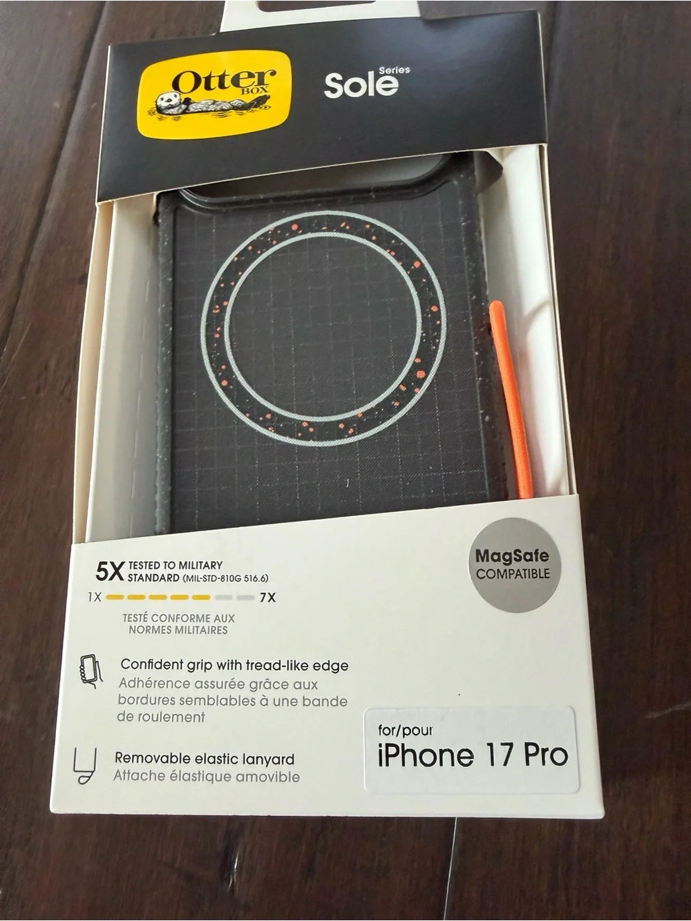 OtterBox Sole Series MagSafe Phone Case in Black with Orange Accent